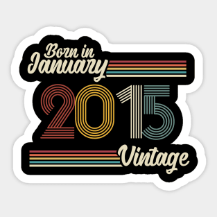 Vintage Born in January 2015 Sticker